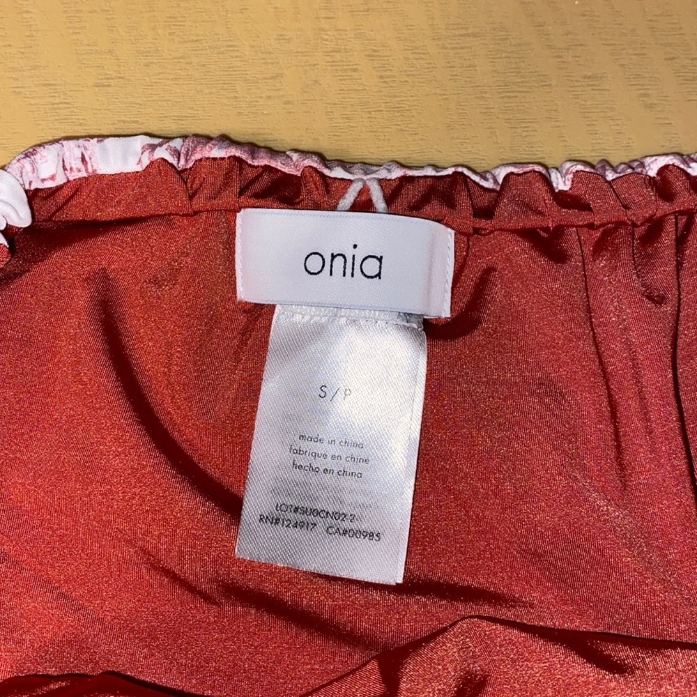 WeWoreWhat Onia Ruched Toile Vintage Bikini Bottom - Picture 6 of 8